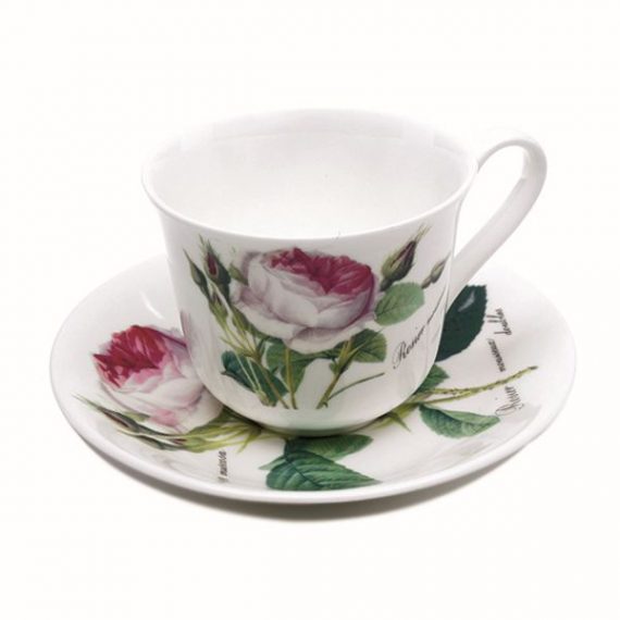 Roy Kirkham Redoute Rose Breakfast Cup and Saucer-Roy Kirkham