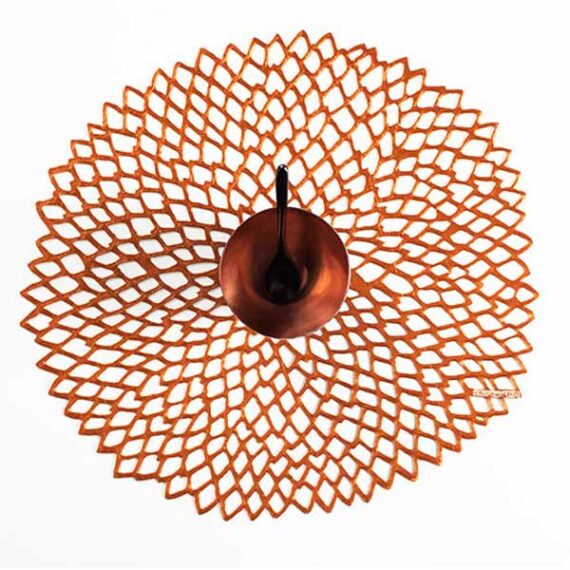 Chilewich Pressed Vinyl Dahlia Rose Gold Placemat-Chilewich