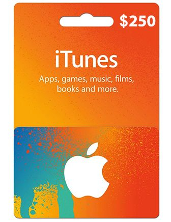 $250 USA Apple iTunes Gift Card (Instant E-mail Delivery)