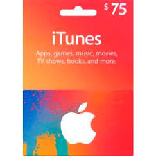 $75 USA Apple iTunes Card (Instant E-mail Delivery)