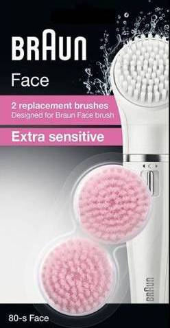 Braun Face Extra Sensitive - Facial cleansing brush. Duo pack (SE80-S)