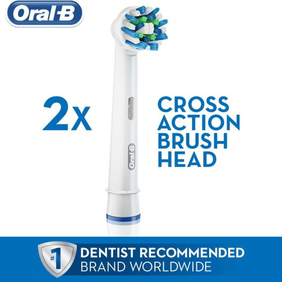 Braun Oral-B 2 Cross Action Replacement BrushHeads (EB50-2)