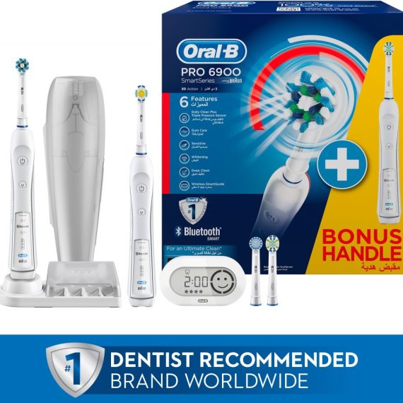 Braun Oral-B PRO 6900 Smart series Bonus Handle 3D Action Blue tooth - With Free Gift