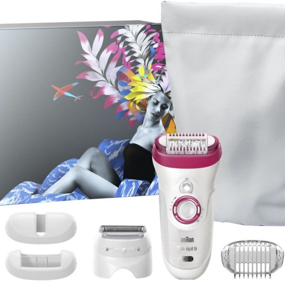 Braun Silk-epil 9 Wet & Dry Epilator Gift Pack With 6 Extras + Premium With Free Gift