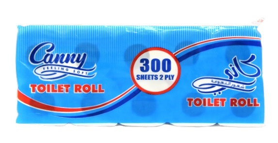 Canny Toilet Tissue 300 Sheets X 2 PLY (UAE Delivery Only)