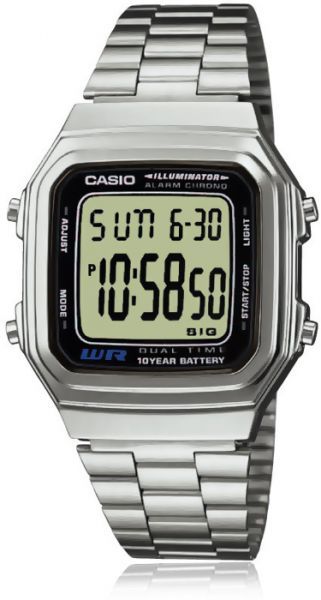Casio Digital Stainless Steel Casual Watch for Women (A178WA-1ADF)