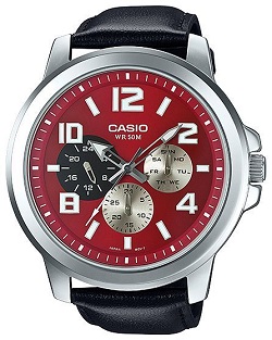 Casio Leather Men's Watch - MTP-X300L-4AVDF