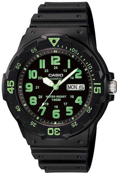 Casio Men's Black Dial Plastic Band Watch (MRW-200H-3BVDF)