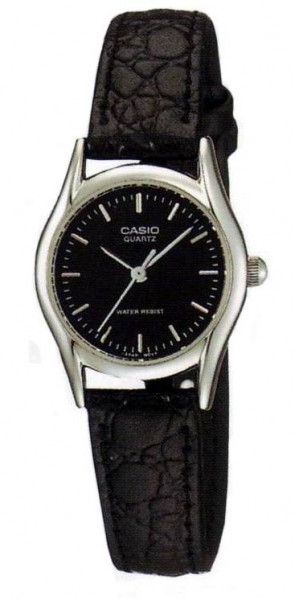 Casio Women's Black Dial Leather Band Watch (LTP-1094E-1A)