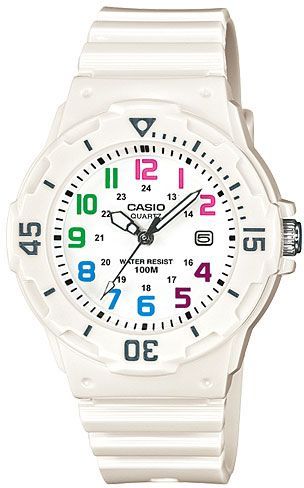 Casio Women's White Dial Resin Band Watch (LRW-200H-7BV)