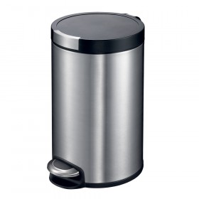 EKO Artistic Stainless Steel Round Step Waste Bin with Soft Close Lid