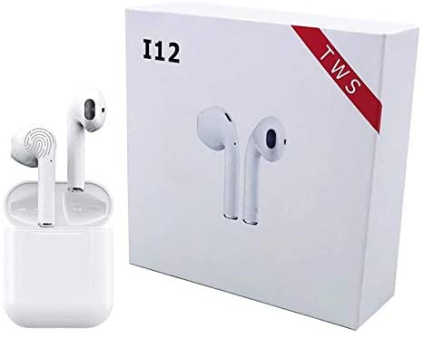 I12 Bluetooth In-Ear Earbuds With Charging Case White