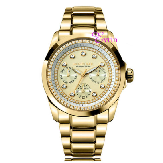 Jacques Farel Fashion Watch For Women (AOL3803) With Free Gift