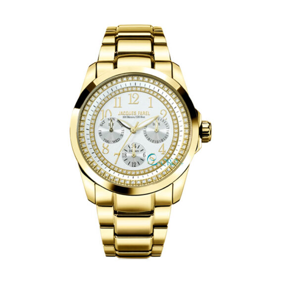 Jacques Farel Fashion Watch For Women (AOL8133) With Free Gift