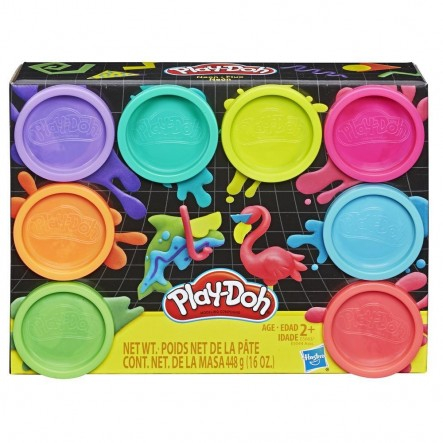 Play-Doh Neon Non-Toxic Modeling Compound - Pack of 8 Colours (E5063)