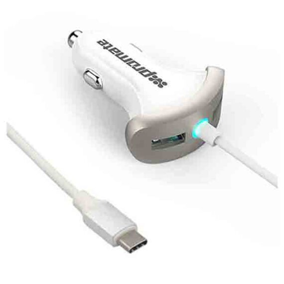 Promate Booster-C 7.2A USB 3.0 Type-C Ultra-Fast Dual USB Car Charger