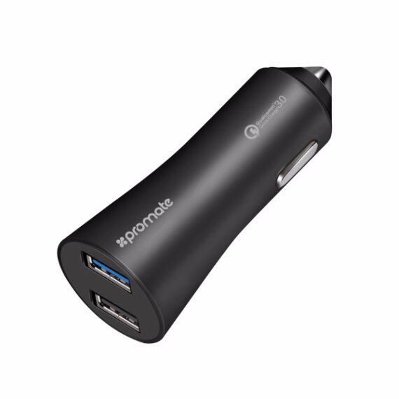 Promate Car Charger (Robust-QC3.BLACK)