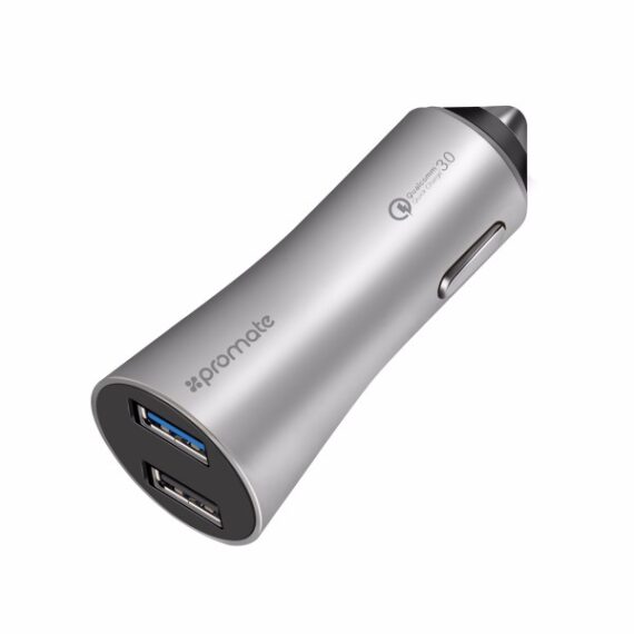 Promate Car Charger (Robust-QC3.SILVER)