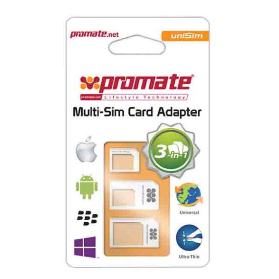 Promate SIMate 6in1 SIM Card Adapter and Tray Remover Container - Blac