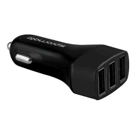 Promate Trica 3100 mAh Ultra-Fast Universal Car Charger with 3 USB Por