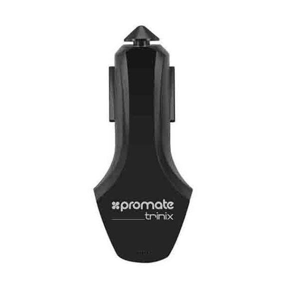 Promate Trinix Quick Charge 3.0 USB Car Charger with Type-C for Mobile