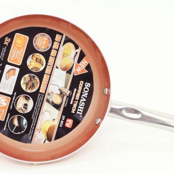 Sonashi 5 in 1 Copper Coated Fry Pan Round 24cm (SFP-8024)