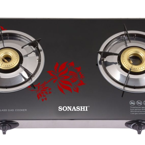 Sonashi Two Gas Burner Full Safety Glass Floral (SGB-206GFFD)