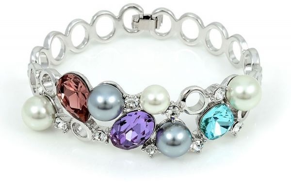 Swarovski Crystal Women's Multi Color Pearl Bracelet - SWR-002
