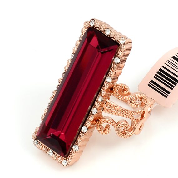 Swarovski Elements 18K Rose Gold Plated Encrusted with Wine Red Swarov