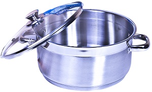 VINOD INDUCTION COOKING POT WITH GLASS LID - 18cm