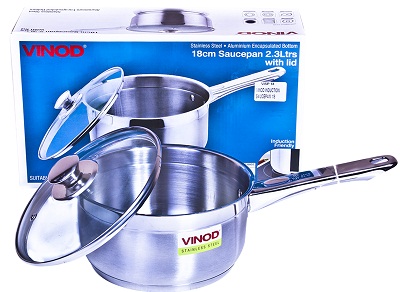 VINOD INDUCTION SAUCEPAN WITH COVER - 14cm