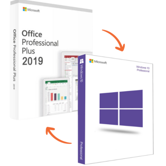 Windows 10 Pro + Office 2019 Pro Plus Bundle Software on Sale