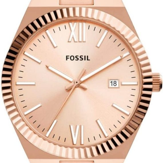 Fossil Scarlette Three-Hand Date Rose Gold-Tone Stainless Steel Watch