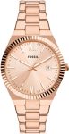 Fossil Scarlette Three-Hand Date Rose Gold-Tone Stainless Steel Watch