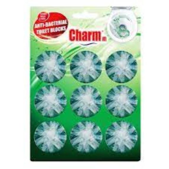 Charmm Antibacterial Toilet Block Green 9Pcs