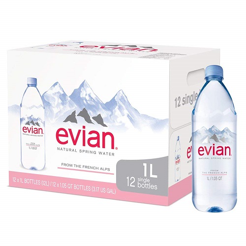 Evian Natural Mineral Water 1 L Plastic (Pack Of 12) (UAE Delivery Only)