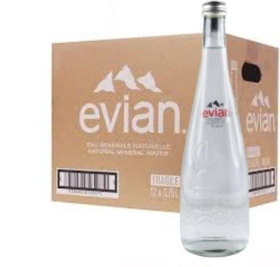 Evian Still Natural Mineral Water 750ML (12 Bottles)